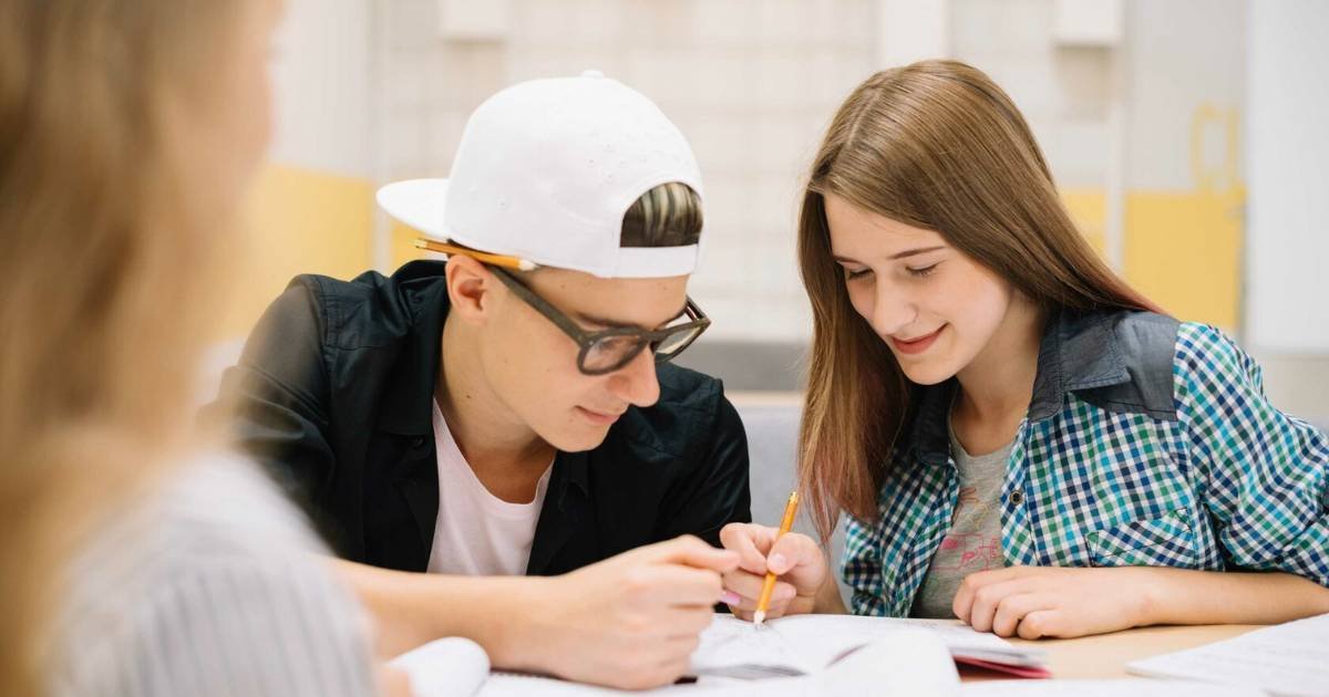 Estudantes estudando em pares - Metodologias Ativas na Educação
