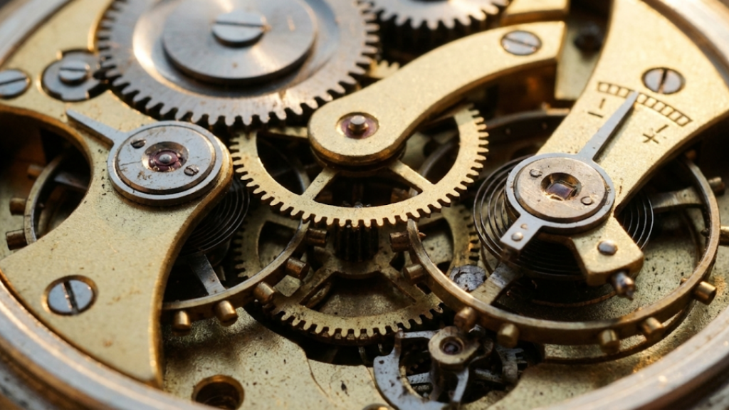 Engrenagens de um relógio antigo representando o tempo e o poder das escolhas diárias.